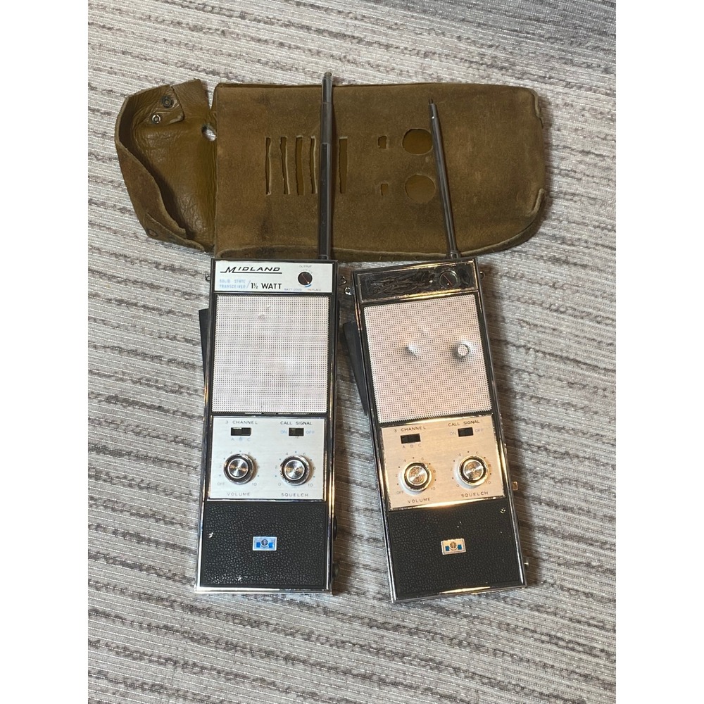 Vintage 1967 Midland 13-720 Walkie Talkie CB Transceiver Pair Japan 1.5 Watt